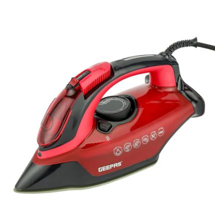 Geepas GSI24026 Ceramic Steam Iron Wet & Dry 350 ml 3100W Red /Black